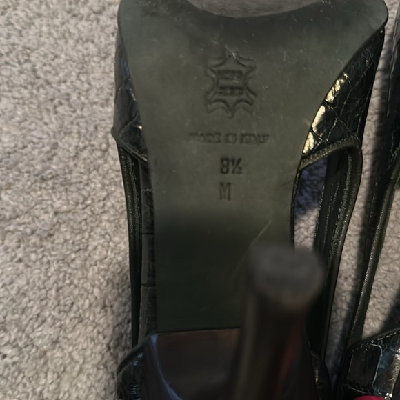 Donald J. Pliner Black Croc-Embossed Heels - Picture 7 of 7